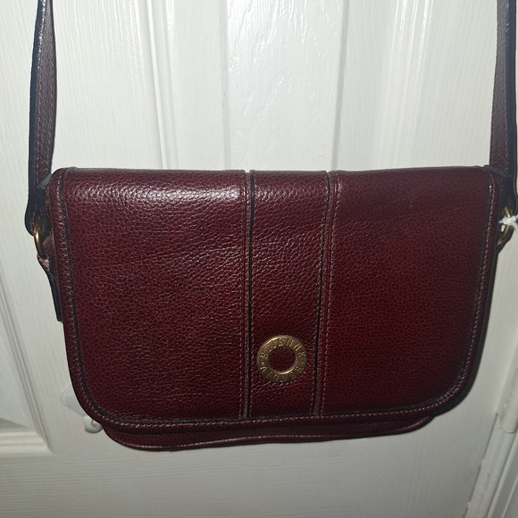 Vintage Aigner Elegant Burgundy Leather Crossbody Bag - Picture 2 of 11